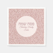 Stijlvol Roos Roze Glitter Custom Passover Napkins Servet (Voorkant)