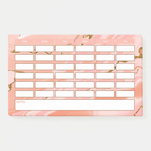 Stijlvol rooster van de goudschool in Girly Pink Post-it® Notes (Voorkant)