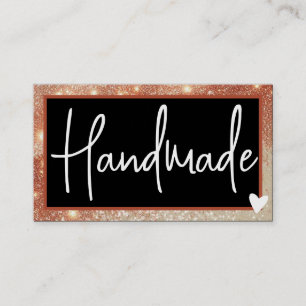Stijlvol Rose Goud Bruin Frame Hart met QR-code Visitekaartje