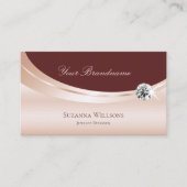 Stijlvol Rosegold Wine Red met Logo en diamant Visitekaartje (Voorkant)