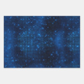 Stijlvol Royal Blue Glitter en Strata Patronen Inpakpapier Vel (Voorkant 3)