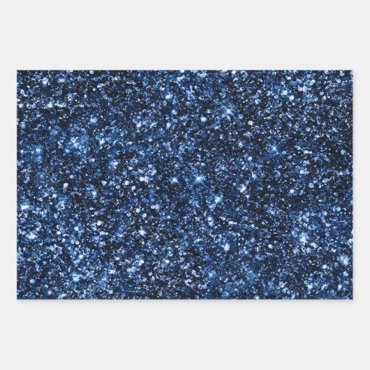 Stijlvol Royal Blue Glitter en Strata Patronen Inpakpapier Vel (Voorkant)