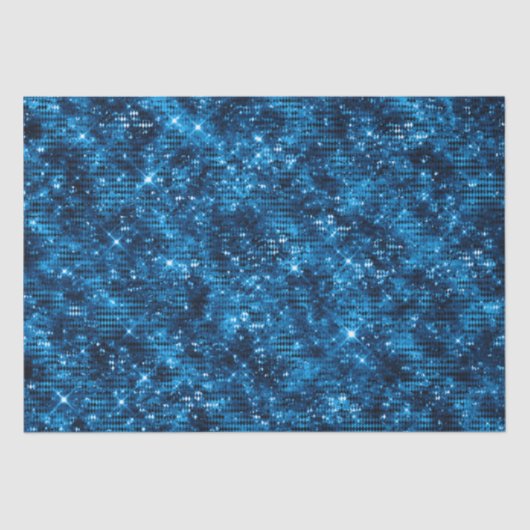 Stijlvol Royal Blue Shimmer Glitter Glam Pattern Tissuepapier (Voorkant)