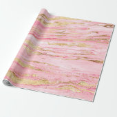 Stijlvol roze, Abstract marmer vloeibaar verf Cadeaupapier (Uitgerold)