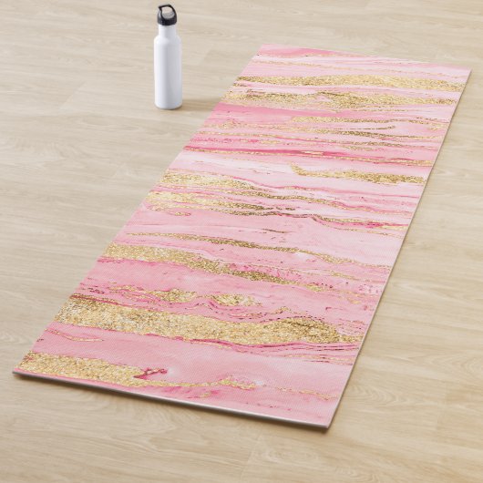 Stijlvol roze, Abstract marmer vloeibaar verf Yogamat (In situ)