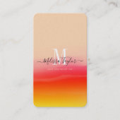 Stijlvol Roze Abstract Monogrammen Holografisch Visitekaartje (Voorkant)