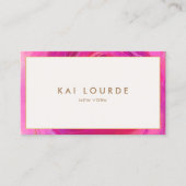 Stijlvol Roze Abstract Visitekaartje (Voorkant)