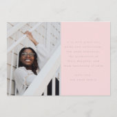stijlvol roze afstudeerder fotomod Partij Kaart (Achterkant)