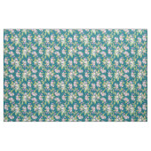 Stijlvol roze Apple Blossom Pattern op Moody Blue Stof (Yard (91,4 cm))