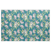 Stijlvol roze Apple Blossom Pattern op Moody Blue Stof (Fat Quarter)