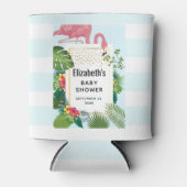 Stijlvol roze Baby shower Flamingo Blikjeskoeler (Voorkant)