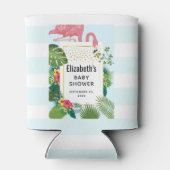 Stijlvol roze Baby shower Flamingo Blikjeskoeler (Achterkant)