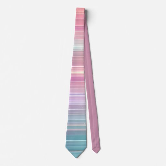 Stijlvol roze-blauw verloop streepdesign stropdas (Voorkant)
