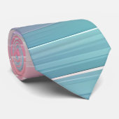 Stijlvol roze-blauw verloop streepdesign stropdas (Opgerold)