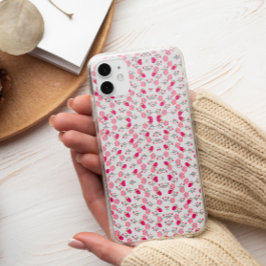 Stijlvol roze bloemen Patroonkleurig esthetisch Case-Mate iPhone Case