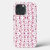Stijlvol roze bloemen Patroonkleurig esthetisch Case-Mate iPhone Case (Achterkant)