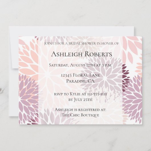 Stijlvol roze bloemen Vrijgezellenfeest Kaart (Voorkant)