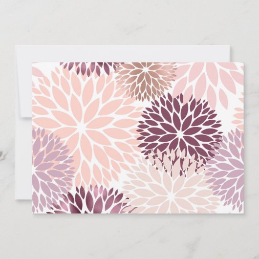 Stijlvol roze bloemen Vrijgezellenfeest Kaart (Achterkant)