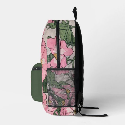 Stijlvol roze  bloemmonogram bedrukte rugzak (Rechts)