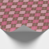 Stijlvol roze / bruin kunstgalant Diamond Classic  Cadeaupapier (Hoek)