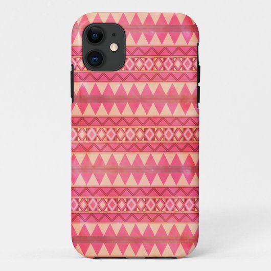 Stijlvol roze driehoekspatroon Case-Mate iPhone case (Achterkant)