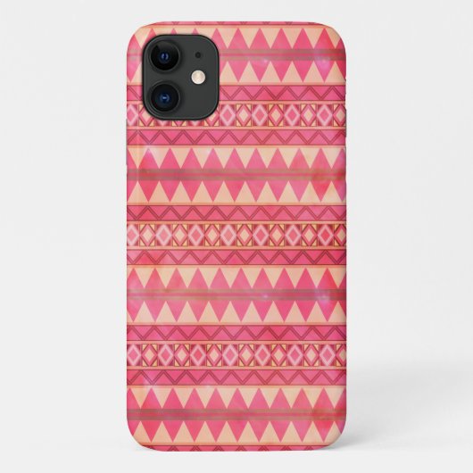 Stijlvol roze driehoekspatroon Case-Mate iPhone case (Achterkant)