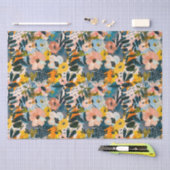 Stijlvol roze en blauw Abstract bloemmotief Tissuepapier (Craft)