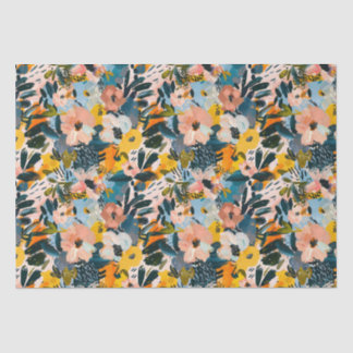 Stijlvol roze en blauw Abstract bloemmotief Tissuepapier