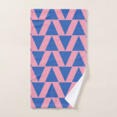 Stijlvol roze en blauw geometrisch patroon bad handdoek (Handdoek)