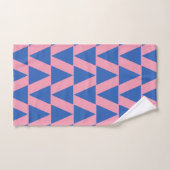 Stijlvol roze en blauw geometrisch patroon bad handdoek (Handdoek)
