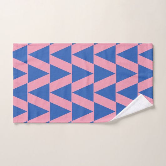 Stijlvol roze en blauw geometrisch patroon bad handdoek (Handdoek)