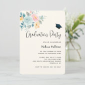 Stijlvol Roze en Blauw Ventilator Afstuderen Bouqu Kaart (Staand voorkant)