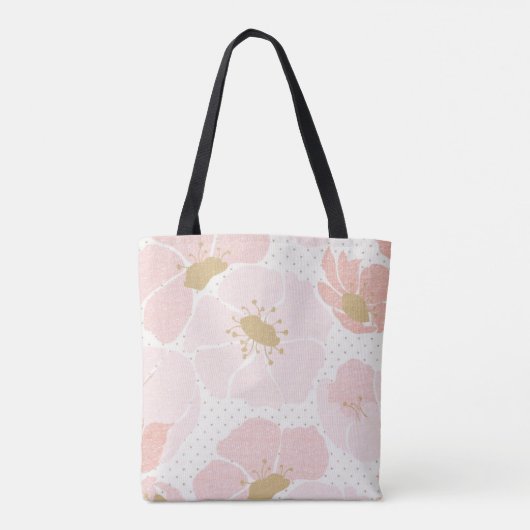 Stijlvol roze en goudkleurig ontwerp tote bag (Achterkant)