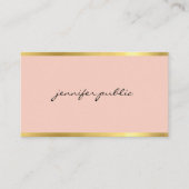 Stijlvol roze en goudkleurige, moderne goudprijs visitekaartje (Voorkant)