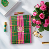 Stijlvol roze en groen geplakt monogram planner