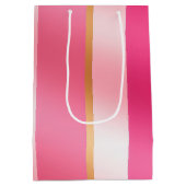 Stijlvol Roze en Metaalglans Medium Cadeauzakje (Achterkant)