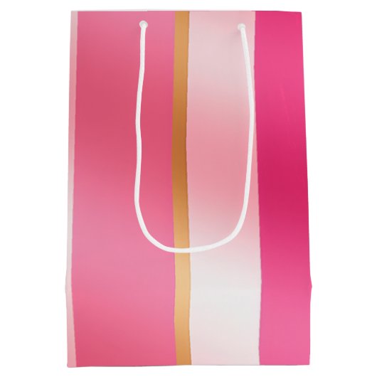 Stijlvol Roze en Metaalglans Medium Cadeauzakje (Achterkant)