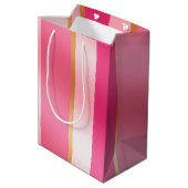 Stijlvol Roze en Metaalglans Medium Cadeauzakje (Achterkant Gekanteld)