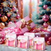 Stijlvol roze en metallics bedankdoosjes