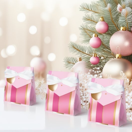 Stijlvol roze en metallics bedankdoosjes