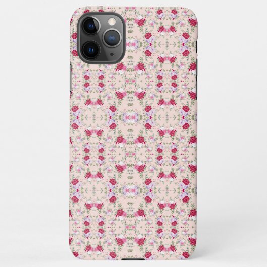 Stijlvol roze en rood floreel patroon iPhone hoesje (Achterkant)