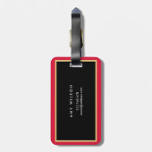 Stijlvol Roze en Waterverf Floral Bagagelabel (Achterkant verticaal)