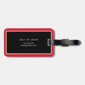 Stijlvol Roze en Waterverf Floral Bagagelabel (Achterkant horizontaal)