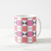 Stijlvol roze en zwart geometrisch patroon koffiemok (Voorkant rechts)