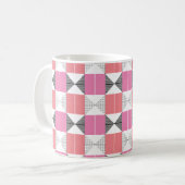 Stijlvol roze en zwart geometrisch patroon koffiemok (Voorkant links)