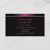 Stijlvol roze en zwart met Monogram Professional Visitekaartje (Achterkant)