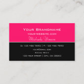 Stijlvol roze en zwart met Monogram Professional Visitekaartje (Achterkant)