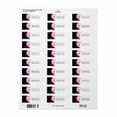 Stijlvol roze en zwart retour adres label (Full Sheet)