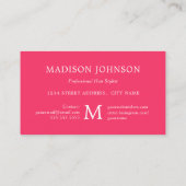 Stijlvol roze en zwart Roos - Floral Pattern Visitekaartje (Achterkant)