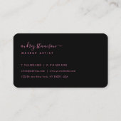 stijlvol, roze en zwart visitekaartje (Achterkant)